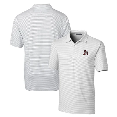 Men's Cutter & Buck White Arkansas Razorbacks Forge Pencil Stripe Stretch Polo