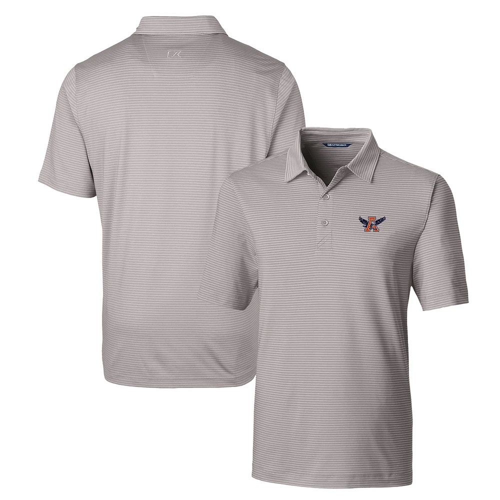 Men's Cutter & Buck Gray Auburn Tigers Forge Pencil Stripe Stretch Polo