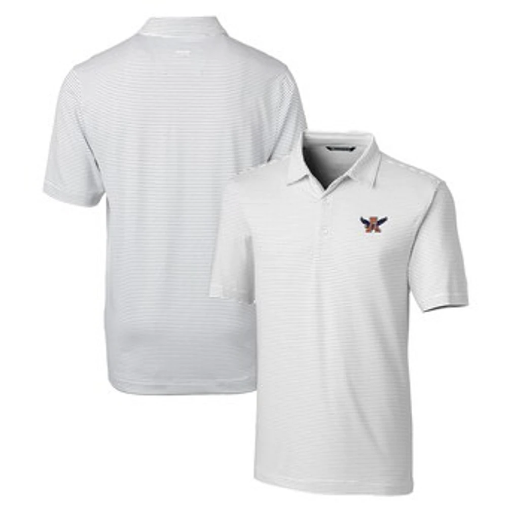 Men's Cutter & Buck White Auburn Tigers Forge Pencil Stripe Stretch Polo