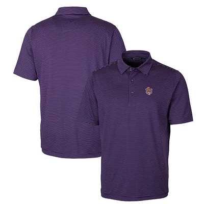 Men's Cutter & Buck Purple LSU Tigers Forge Pencil Stripe Stretch Polo