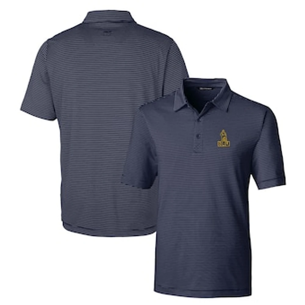 Men's Cutter & Buck Navy Northern Arizona Lumberjacks Forge Pencil Stripe Stretch Polo