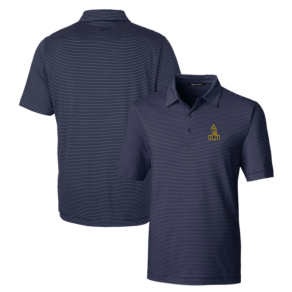 Men's Cutter & Buck Navy Northern Arizona Lumberjacks Forge Pencil Stripe Stretch Polo