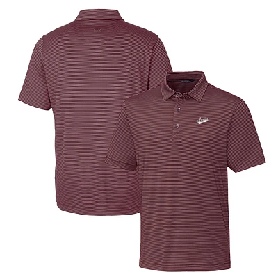 Men's Cutter & Buck Crimson New Mexico State Aggies Forge Pencil Stripe Stretch Polo