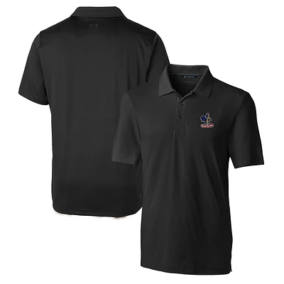 Men's Cutter & Buck Black Delaware Fightin' Blue Hens Forge Stretch Polo