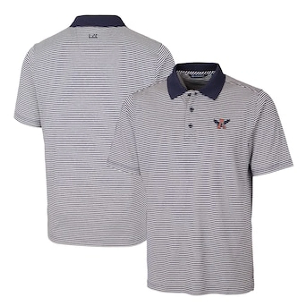 Men's Cutter & Buck Navy Auburn Tigers Forge Tonal Stripe Stretch Polo