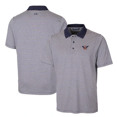 Men's Cutter & Buck Navy Auburn Tigers Forge Tonal Stripe Stretch Polo