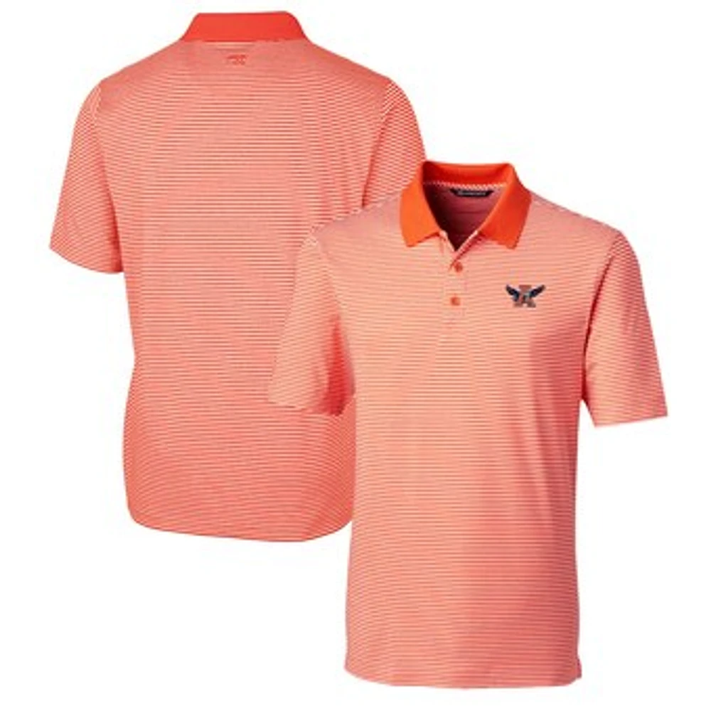 Men's Cutter & Buck Orange Auburn Tigers Forge Tonal Stripe Stretch Polo