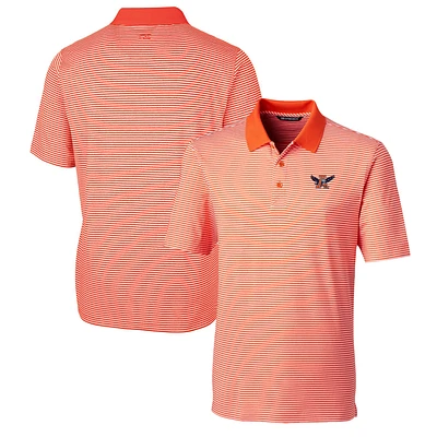 Men's Cutter & Buck Orange Auburn Tigers Forge Tonal Stripe Stretch Polo
