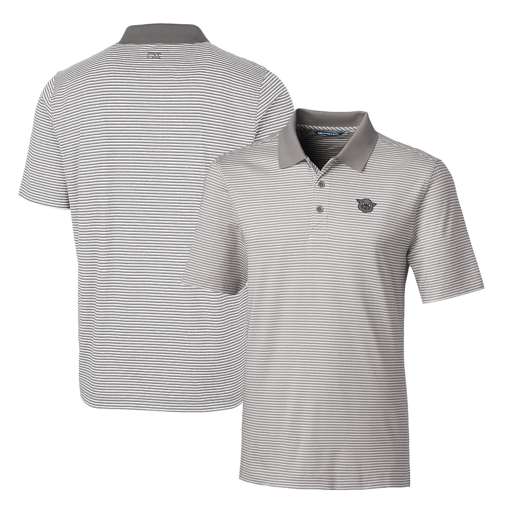 Men's Cutter & Buck Gray Cincinnati Bearcats Forge Tonal Stripe Stretch Polo