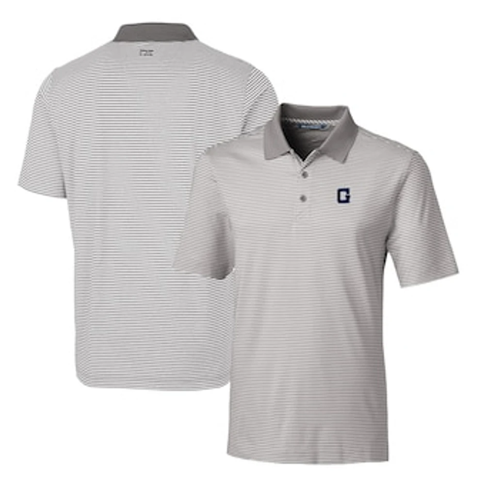 Men's Cutter & Buck Gray Georgetown Hoyas Forge Tonal Stripe Stretch Polo