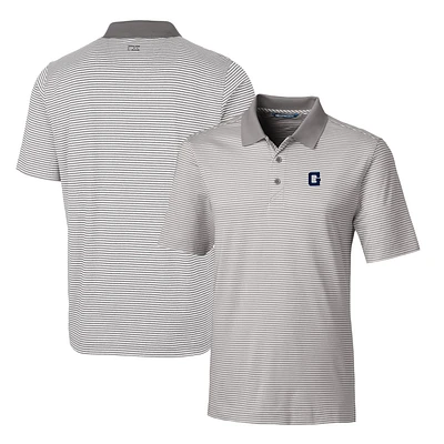 Men's Cutter & Buck Gray Georgetown Hoyas Forge Tonal Stripe Stretch Polo