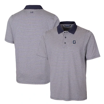 Men's Cutter & Buck Navy Georgetown Hoyas Forge Tonal Stripe Stretch Polo