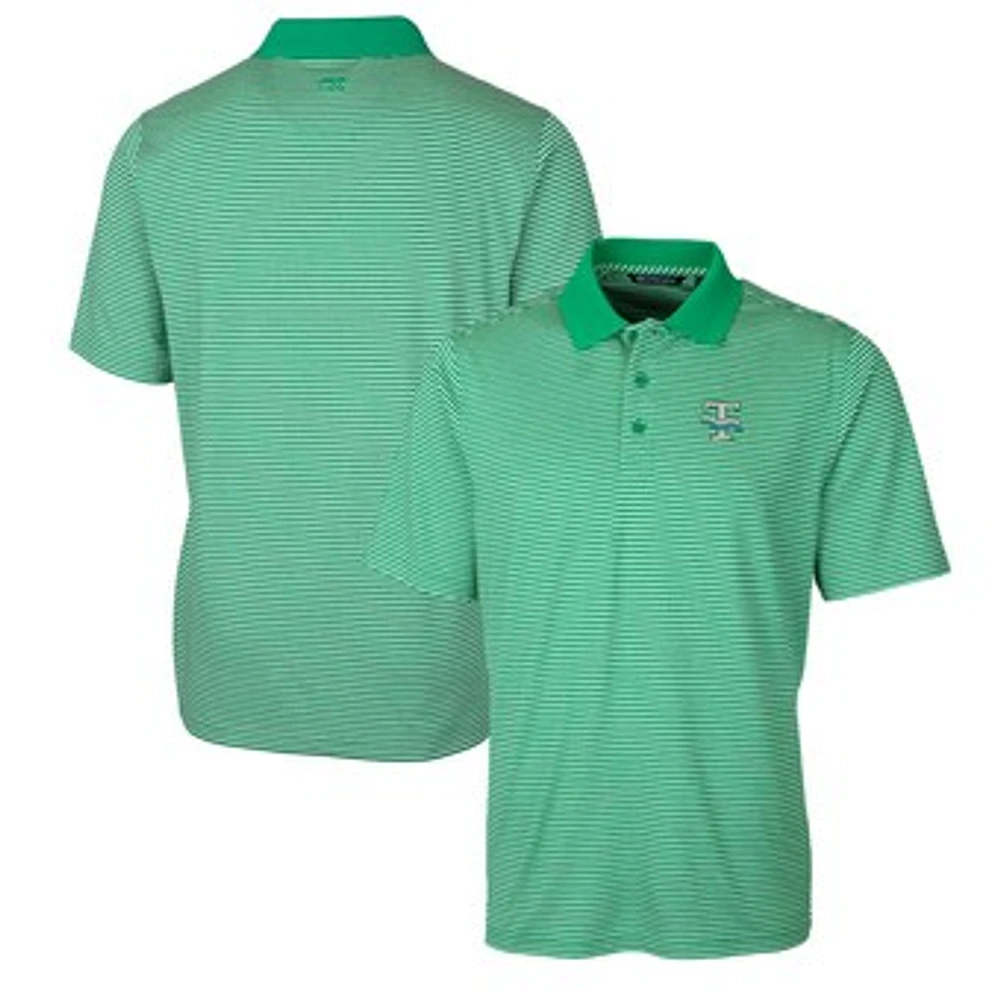 Men's Cutter & Buck Kelly Green Tulane Green Wave Forge Tonal Stripe Stretch Polo