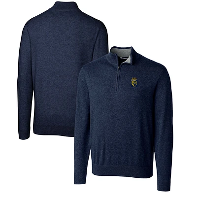 Men's Cutter & Buck Navy FIU Panthers Lakemont Quarter-Zip Pullover Sweater