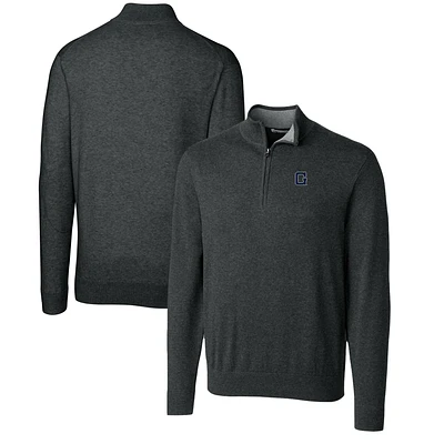 Men's Cutter & Buck Heather Charcoal Georgetown Hoyas Lakemont Quarter-Zip Pullover Sweater