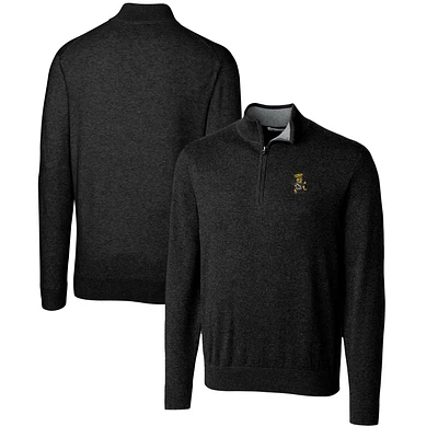 Men's Cutter & Buck Black Wichita State Shockers Lakemont Quarter-Zip Pullover Sweater