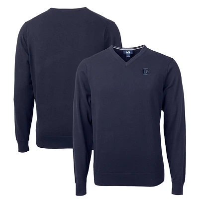 Men's Cutter & Buck Navy Georgetown Hoyas Lakemont Tri-Blend V-Neck Pullover Sweater