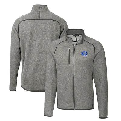 Men's Cutter & Buck Heather Gray Air Force Falcons Mainsail Sweater-Knit Full-Zip Jacket