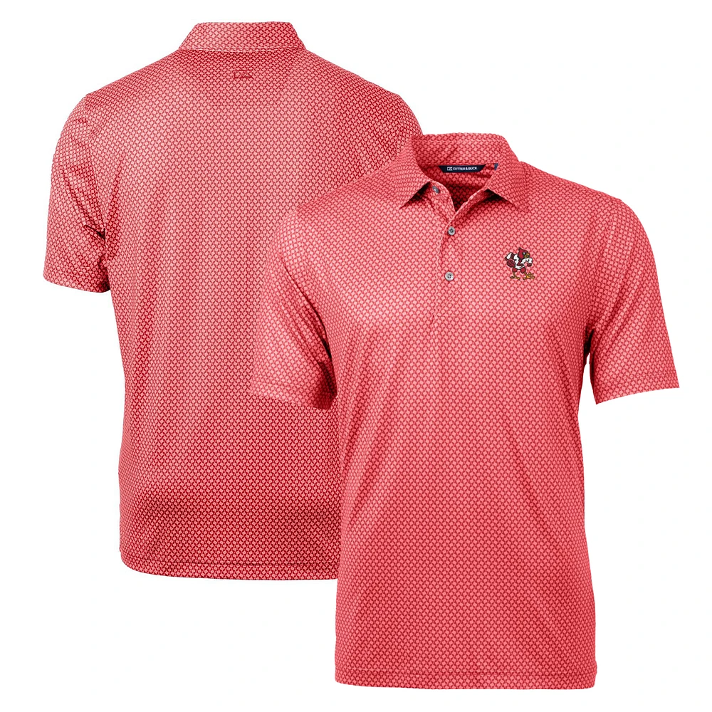 Men's Cutter & Buck Red Louisville Cardinals Pike Banner Stretch Polo