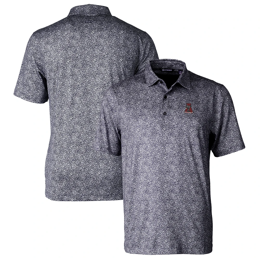 Men's Cutter & Buck Black Alabama Crimson Tide Pike Constellation Stretch Polo