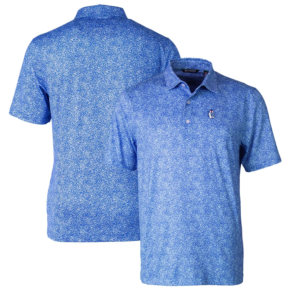 Men's Cutter & Buck Blue Fresno State Bulldogs Pike Constellation Stretch Polo
