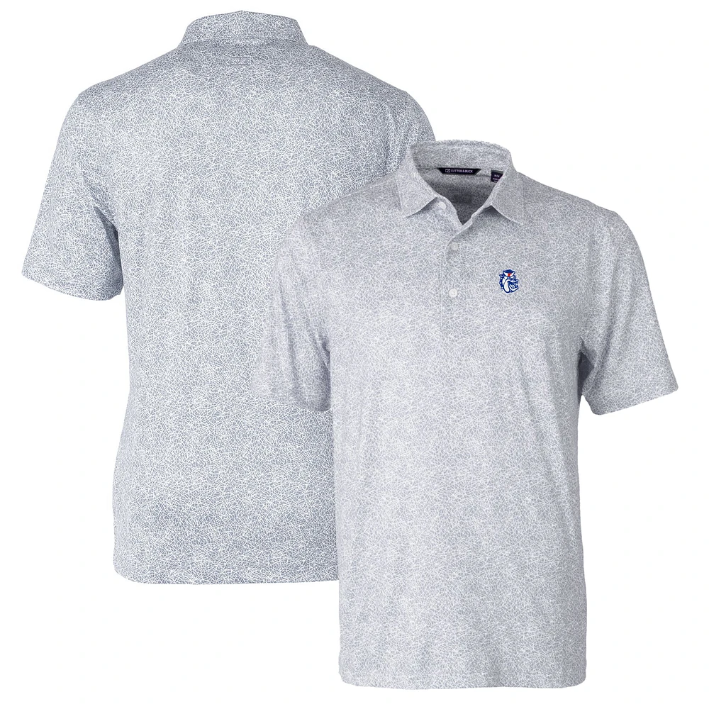 Men's Cutter & Buck Gray Fresno State Bulldogs Pike Constellation Stretch Polo