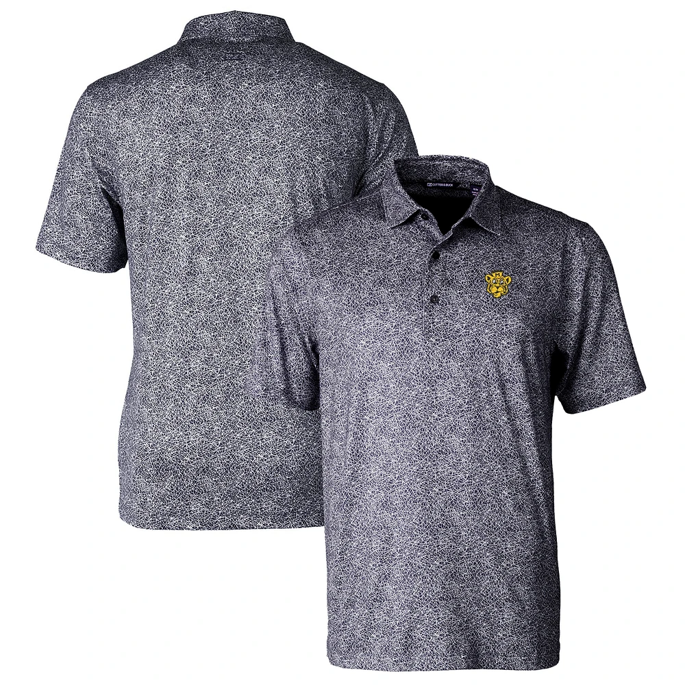 Men's Cutter & Buck Black Missouri Tigers Pike Constellation Stretch Polo