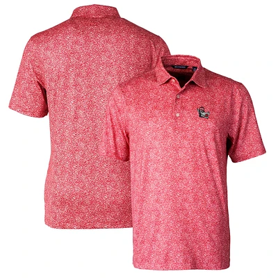 Men's Cutter & Buck Red NC State Wolfpack Pike Constellation Stretch Polo