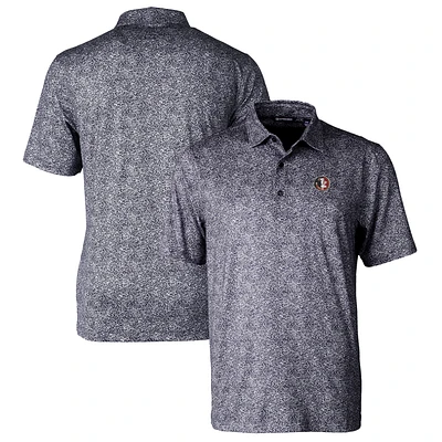 Men's Cutter & Buck Black Florida State Seminoles Pike Constellation Stretch Polo