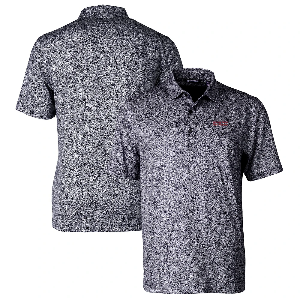 Men's Cutter & Buck Black Texas Tech Red Raiders Pike Constellation Stretch Polo