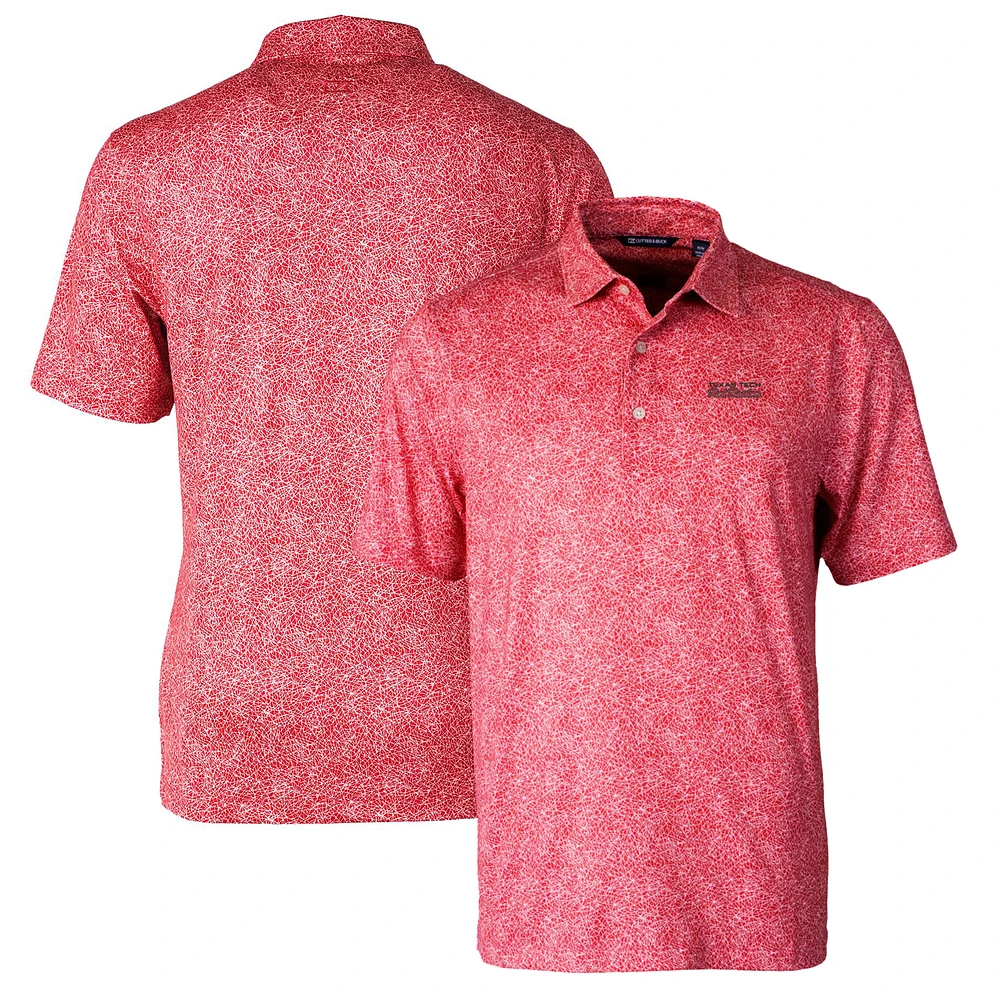 Men's Cutter & Buck Red Texas Tech Raiders Pike Constellation Stretch Polo