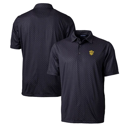 Men's Cutter & Buck Black Missouri Tigers Primary Team Logo Pike Double Dot Print Stretch Polo