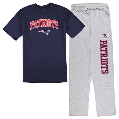 Men's Concepts Sport Navy/Heather Gray New England Patriots Big & Tall Top Pajama Pants Sleep Set