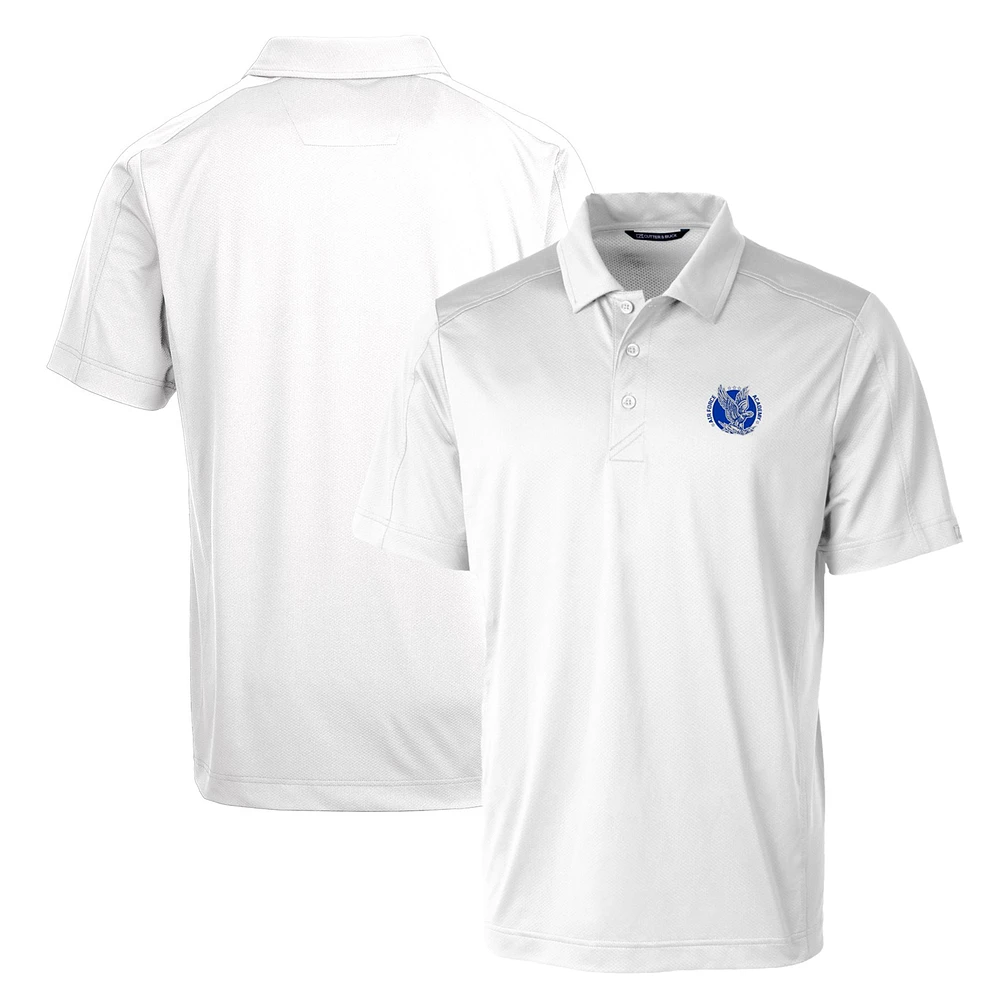 Cutter & Buck White Air Force Falcons Primary Team Logo Prospect Textured Stretch Polo