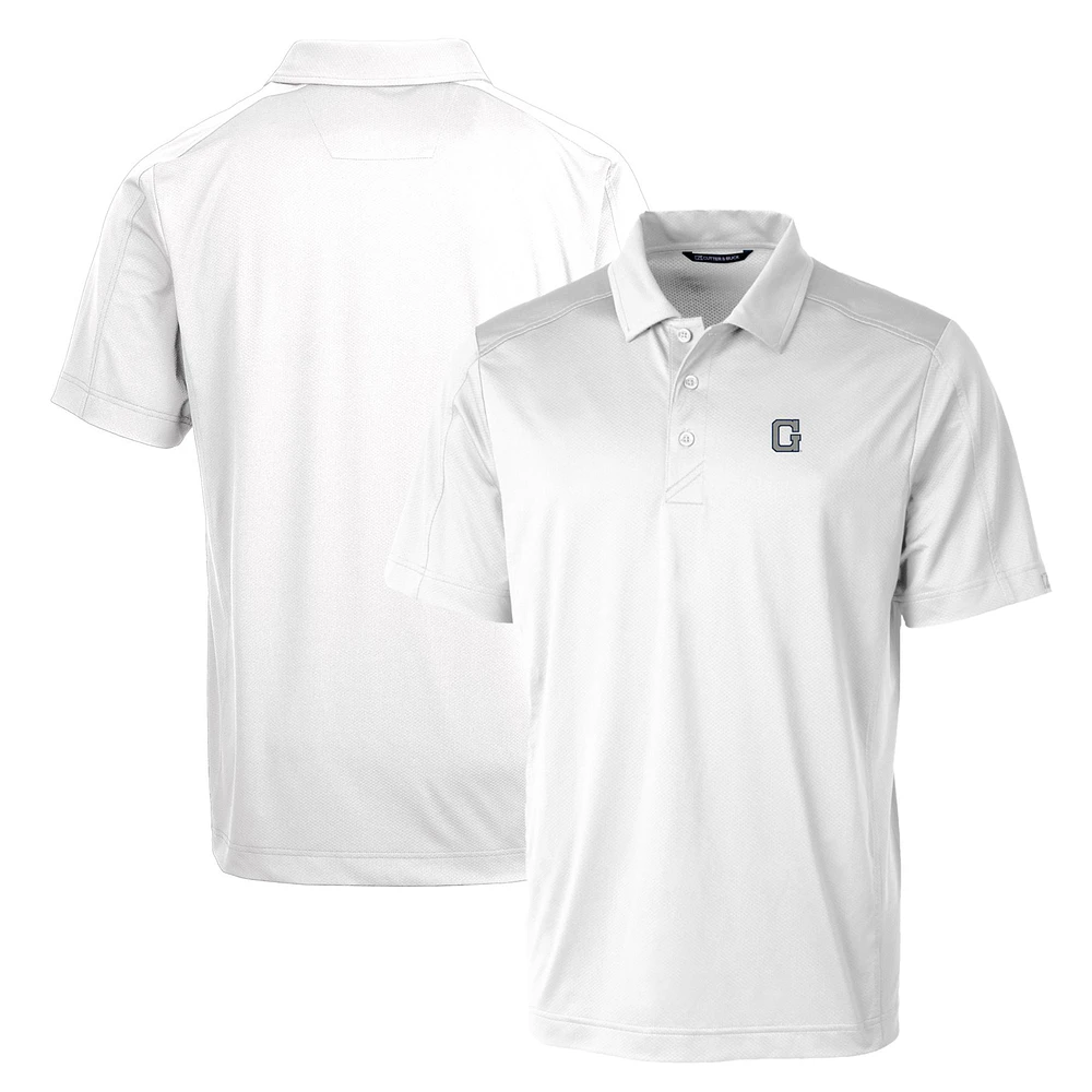 Cutter & Buck White Georgetown Hoyas Primary Team Logo Prospect Textured Stretch Polo