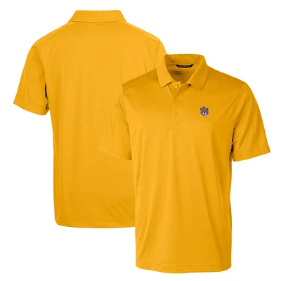 Cutter & Buck Gold LSU Tigers Primary Team Logo Prospect Textured Stretch Polo