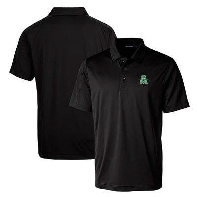 Cutter & Buck Black Marshall Thundering Herd Primary Team Logo Prospect Textured Stretch Polo