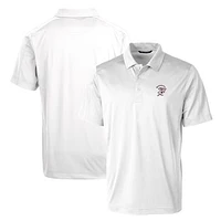 Cutter & Buck White Mississippi State Bulldogs Primary Team Logo Prospect Textured Stretch Polo