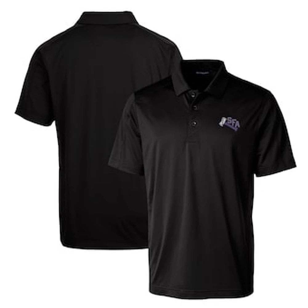 Cutter & Buck Black Stephen F Austin Lumberjacks Primary Team Logo Prospect Textured Stretch Polo