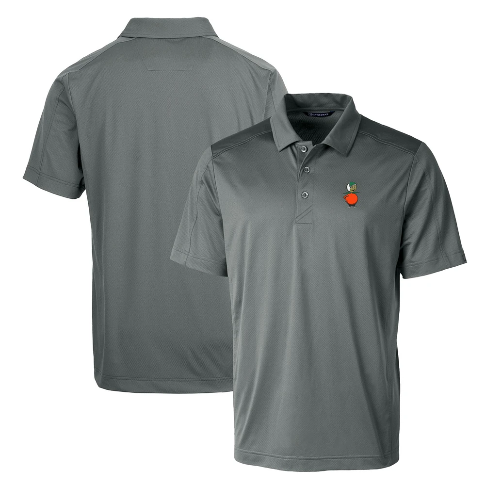 Cutter & Buck Steel UCF Knights Primary Team Logo Prospect Textured Stretch Polo