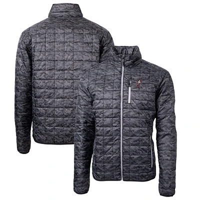 Cutter & Buck Black Ohio State Buckeyes Primary Team Logo Rainier PrimaLoft Eco Insulated Printed Full-Zip Puffer Jacket