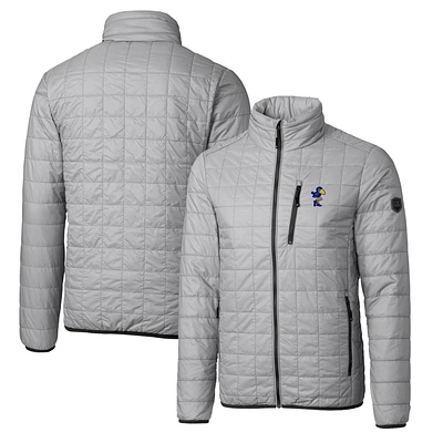 Cutter & Buck Gray Kansas Jayhawks Primary Team Logo Rainier PrimaLoft Eco Insulated Full-Zip Puffer Jacket