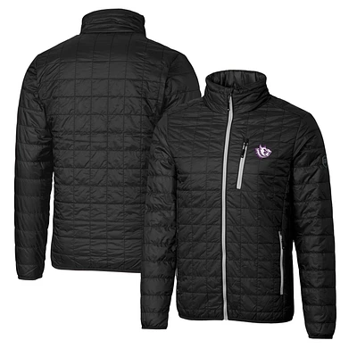 Cutter & Buck Black TCU Horned Frogs Primary Team Logo Rainier PrimaLoft Eco Insulated Full-Zip Puffer Jacket