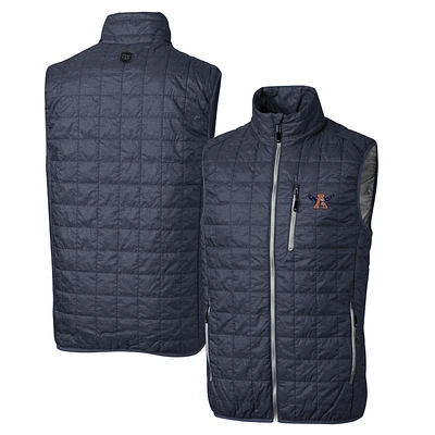 Cutter & Buck Heather Navy Auburn Tigers Primary Team Logo Rainier PrimaLoft Eco Insulated Full-Zip Puffer Vest