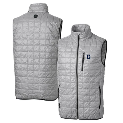 Cutter & Buck Gray Georgetown Hoyas Primary Team Logo Rainier PrimaLoft Eco Insulated Full-Zip Puffer Vest