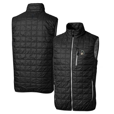 Cutter & Buck Black Michigan State Spartans Primary Team Logo Rainier PrimaLoft Eco Insulated Full-Zip Puffer Vest