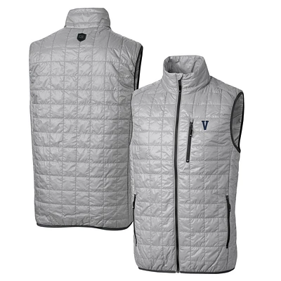 Cutter & Buck Gray Villanova Wildcats Primary Team Logo Rainier PrimaLoft Eco Insulated Full-Zip Puffer Vest