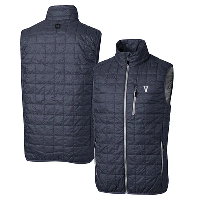 Cutter & Buck Heather Navy Villanova Wildcats Primary Team Logo Rainier PrimaLoft Eco Insulated Full-Zip Puffer Vest
