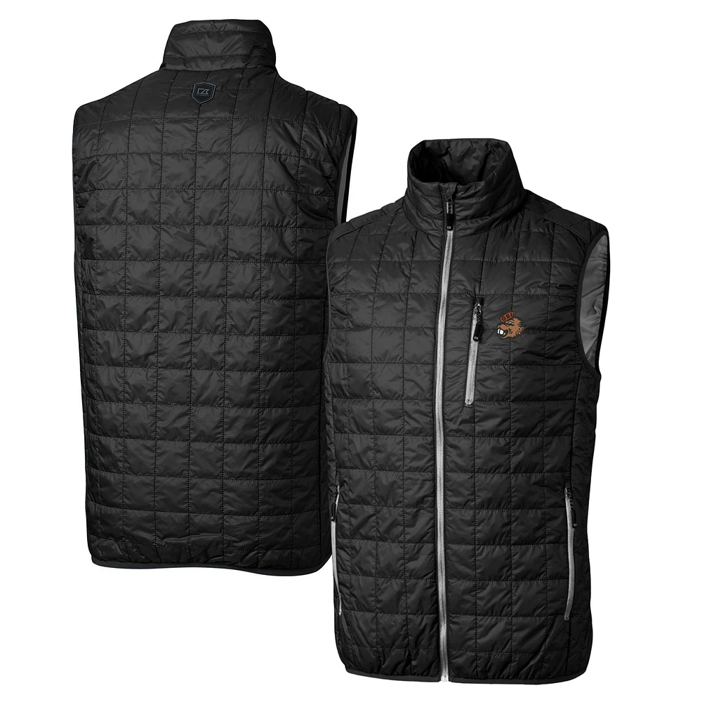 Cutter & Buck Black Oregon State Beavers Primary Team Logo Rainier PrimaLoft Eco Insulated Full-Zip Puffer Vest