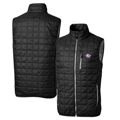 Cutter & Buck Black TCU Horned Frogs Primary Team Logo Rainier PrimaLoft Eco Insulated Full-Zip Puffer Vest